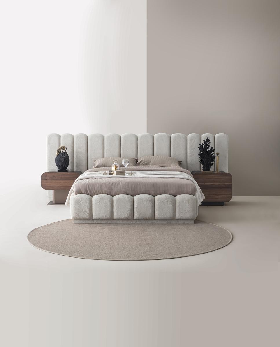 Schlafzimmer Set Modern Dunkel Exklusiv Bett Mit Nachtschränken