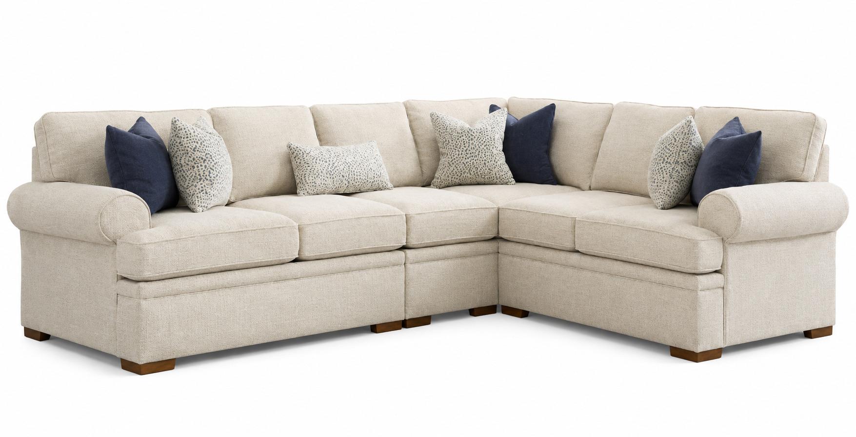 Beiges Ecksofa L-Form Bequem Weich Modern Hochwertig Wohnzimmer Groß