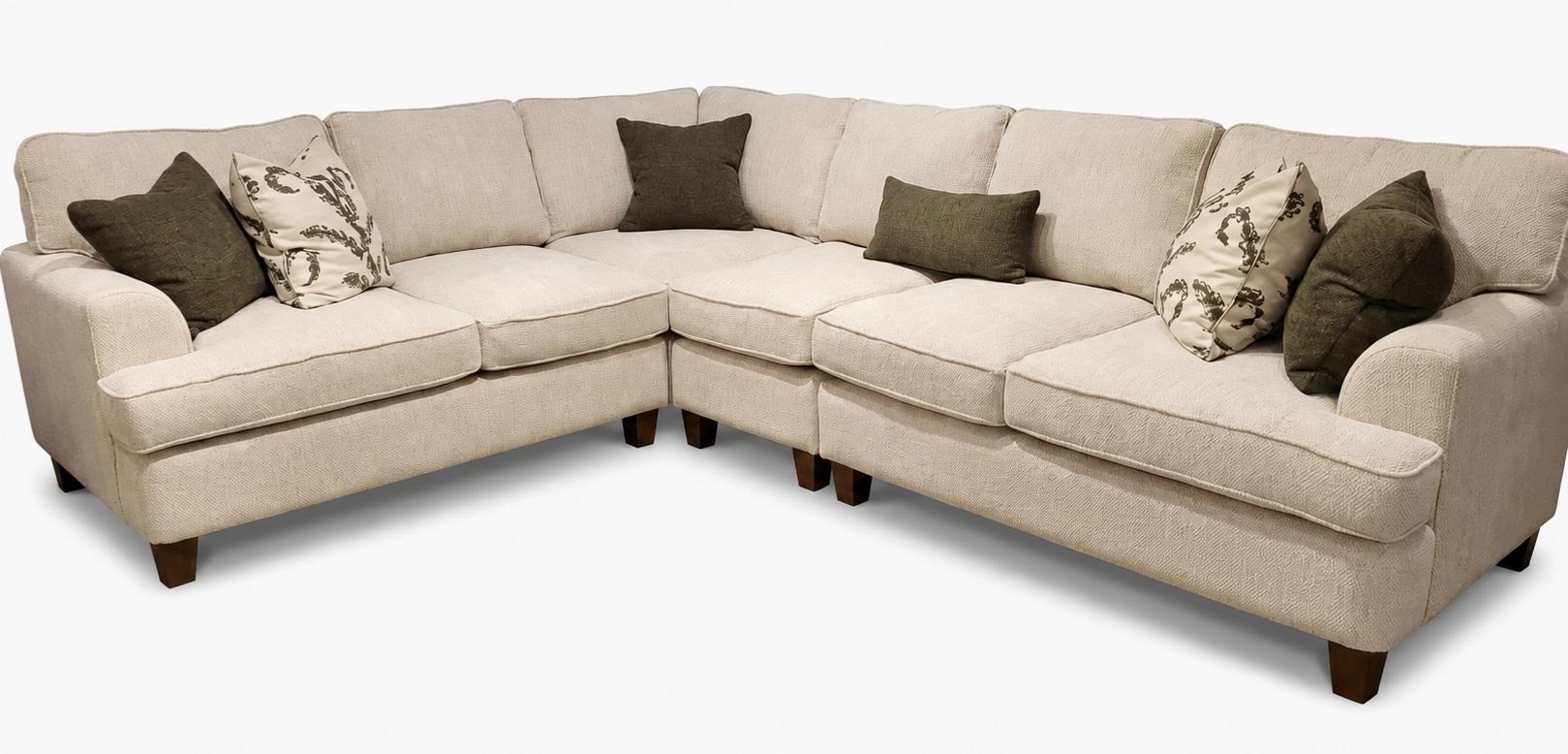Beiges Ecksofa L-Form Wohnzimmer Bequem Weich Modern Hochwertig Groß Elegant