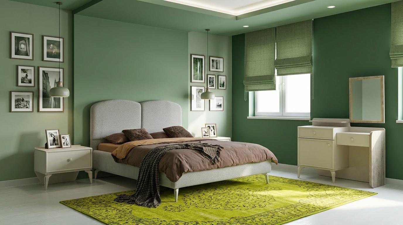 Schlafzimmer-Set Bett Kopfteil 2x Nachttische Kommode Modern Weiß