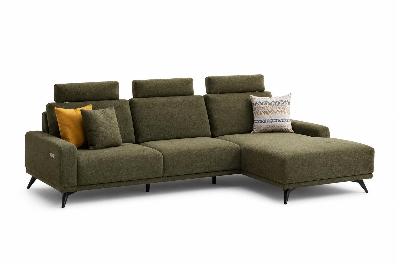 italienische Möbel Ecksofa L Form grünes Sofa weiche Polstermöbel