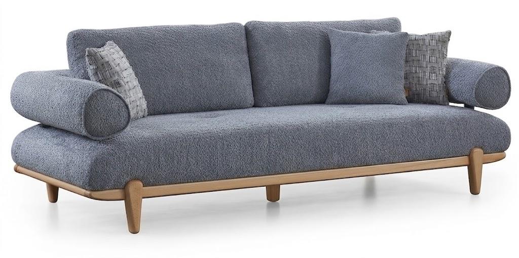 3-Sitzer-Sofa bequem weich geräumig moderner Stil blau