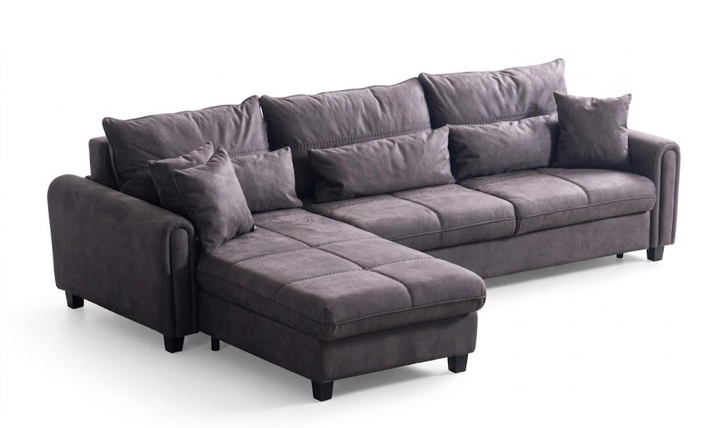 Modernes graues italienisches Ecksofa mit weicher Polsterung