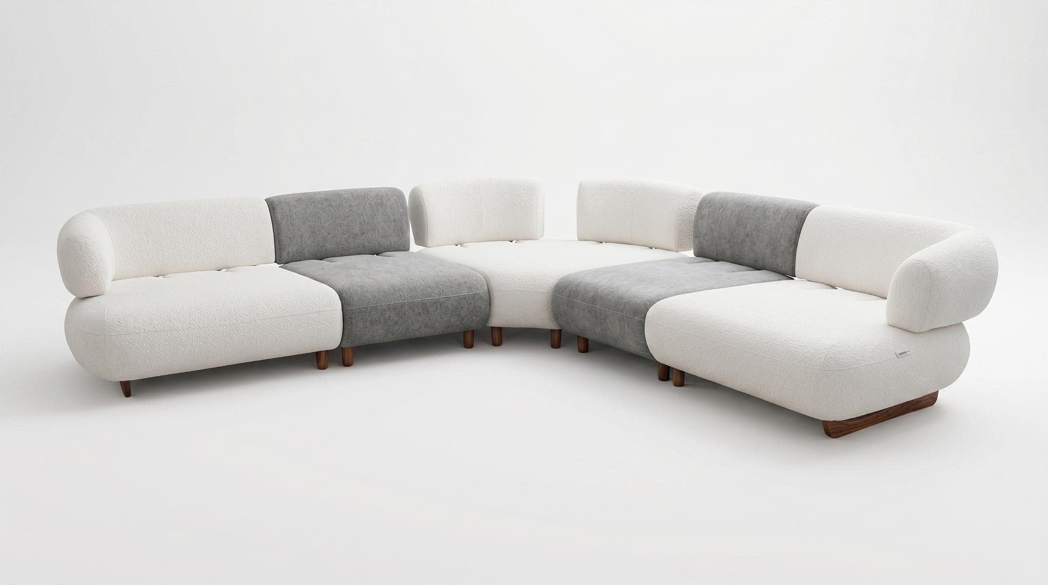 Modernes Designer Ecksofa L-Form zeitloses Design Weiß Wohnzimmer