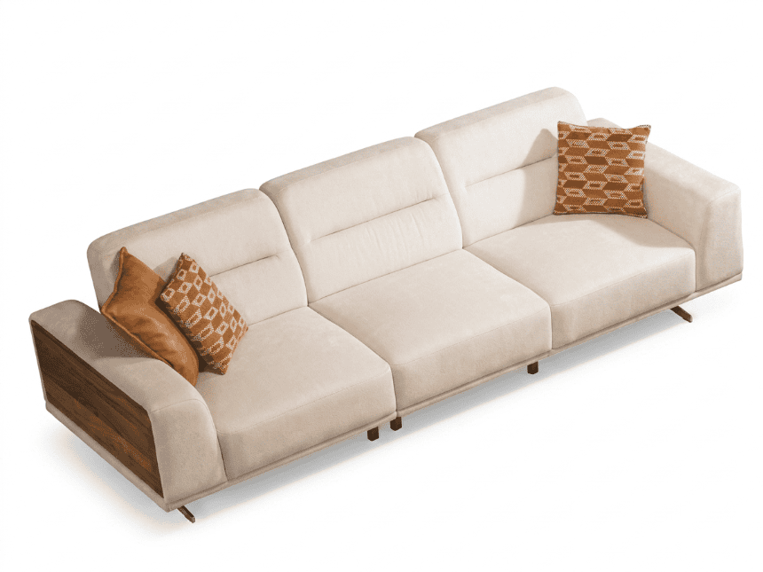 3 -Sitzer-Sofa, modern, beige, weich, bequem, kompakt Kissen  modernen