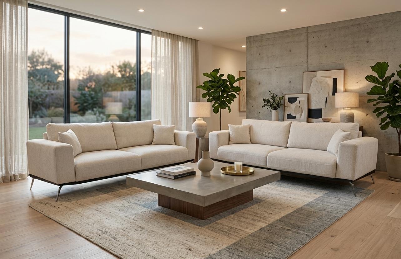Luxuriöse Wohnzimmer Polstergarnitur Designer 2x 3-Sitzer Sofas