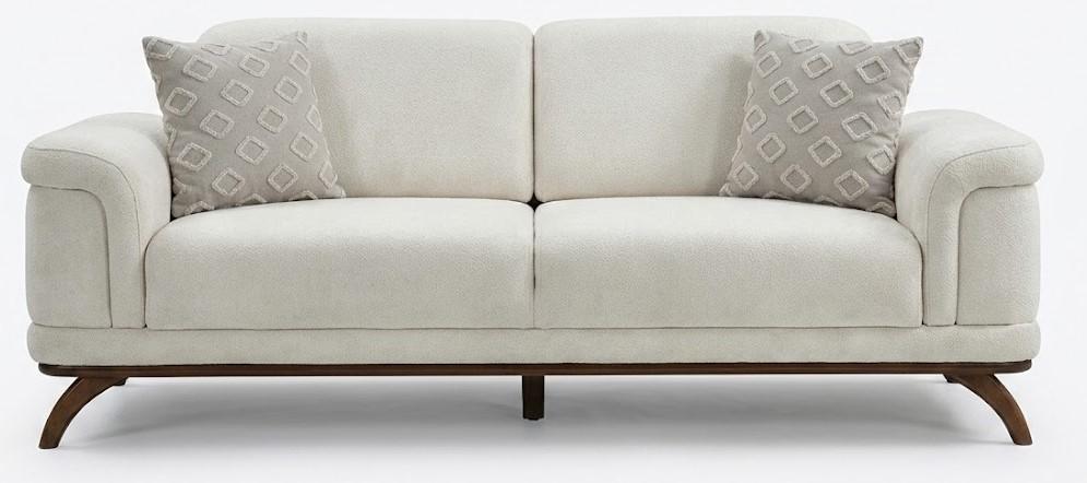 3-Sitzer Sofa Weiß Minimalistisches Design Moderner Stil Gemütlich