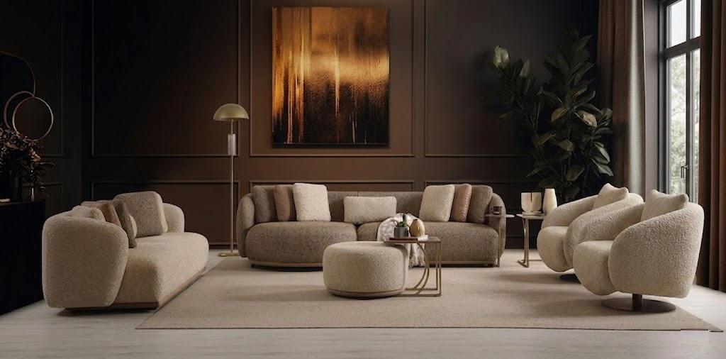 3-Sitzer Sofa Sessel Couchtisch Wohnzimmer stil modern bequem