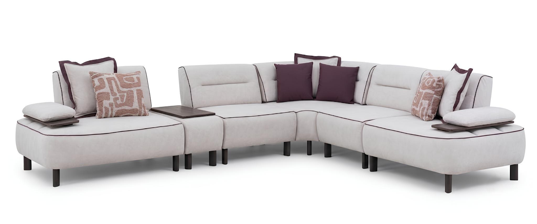 Ecksofa Modern Weiß Organisch Modular Schlicht Bequem Massiv Gemütlich