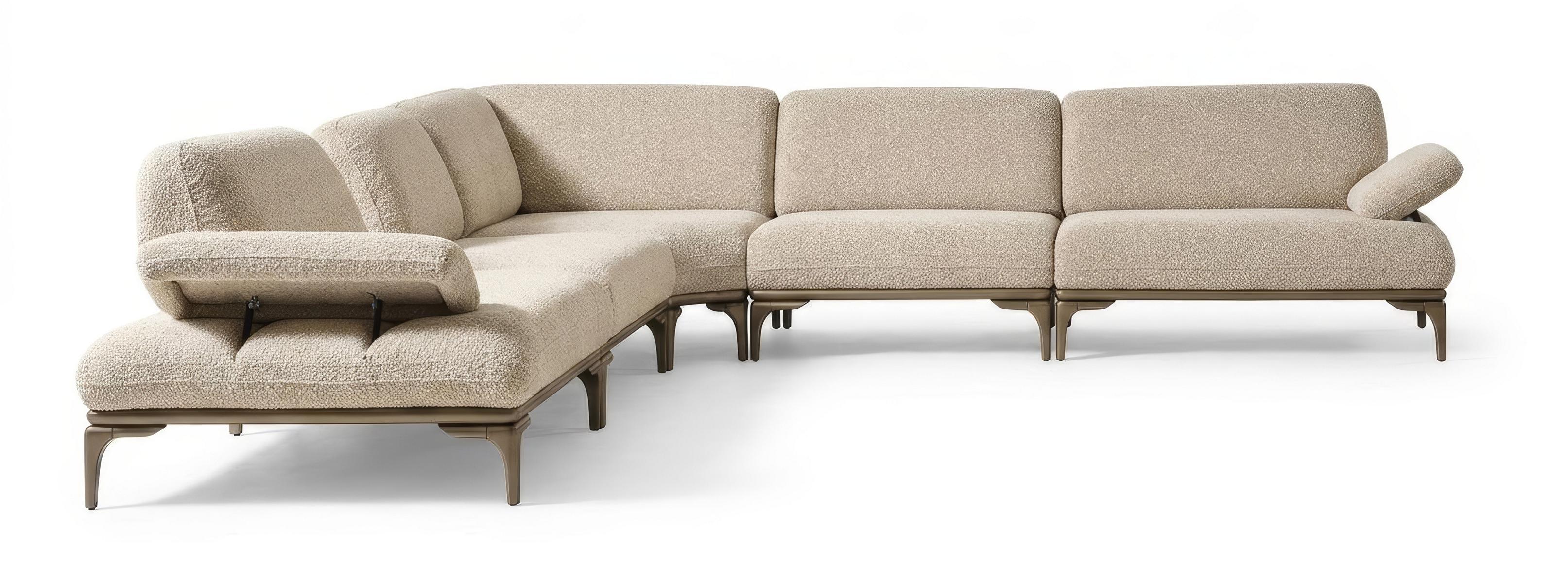 Ecksofa Modern Beige Edel Luxus Design Wohnzimmer L Form