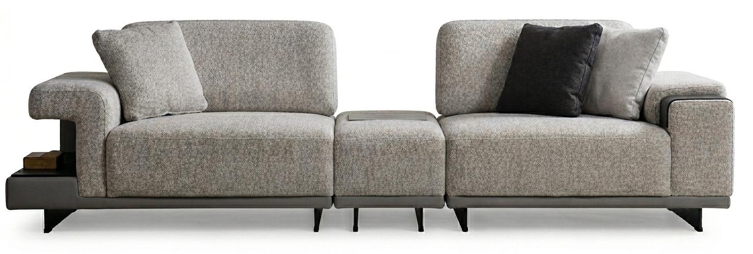 Beiges Wohnzimmer Modulsofa Stilvoller 3-Sitzer Designer Couch