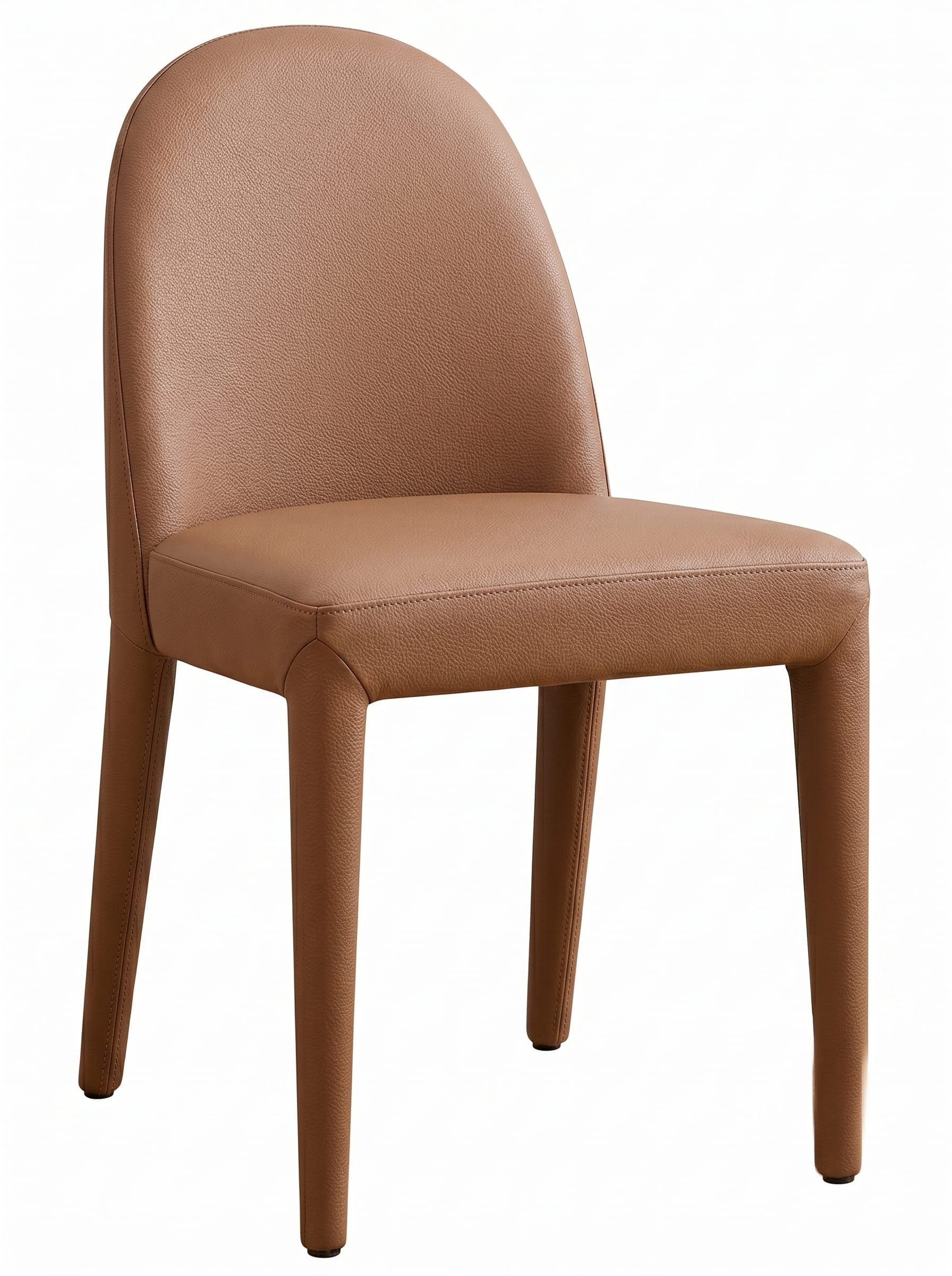 Designer Skandi Esszimmerstuhl Braun Kunstleder Ganzbezogener Sitz