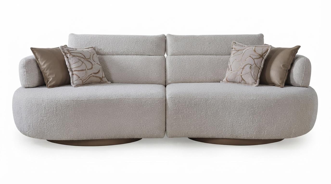 Hochwertig 3-Sitzer Sofa Moderner Stil Grau Luxuriöse Schick