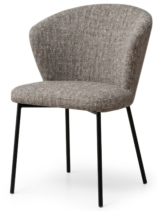 Design Esszimmerstuhl Graubeige Melange Stoff Polsterstuhl Skandi Edel