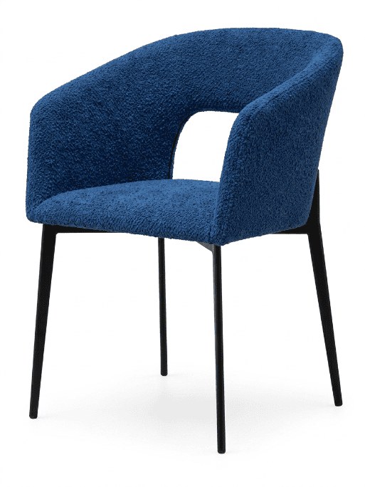 Opulent Edler Esszimmerstuhl Textil Blau Königsblau Armlehnenstuhl
