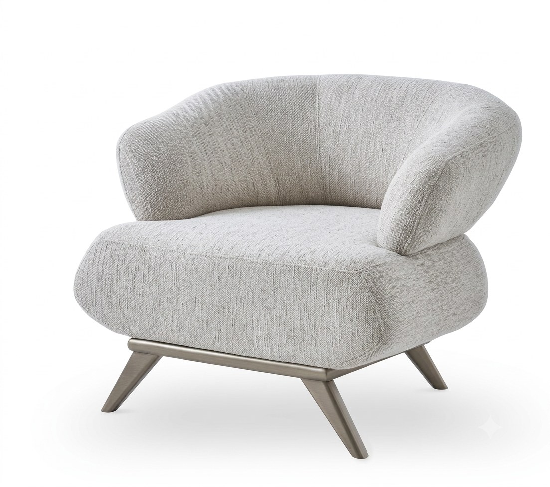 Sessel Moderner Stil Hellgrau Luxuriöse Bequem Stilvoll Minimalistisch