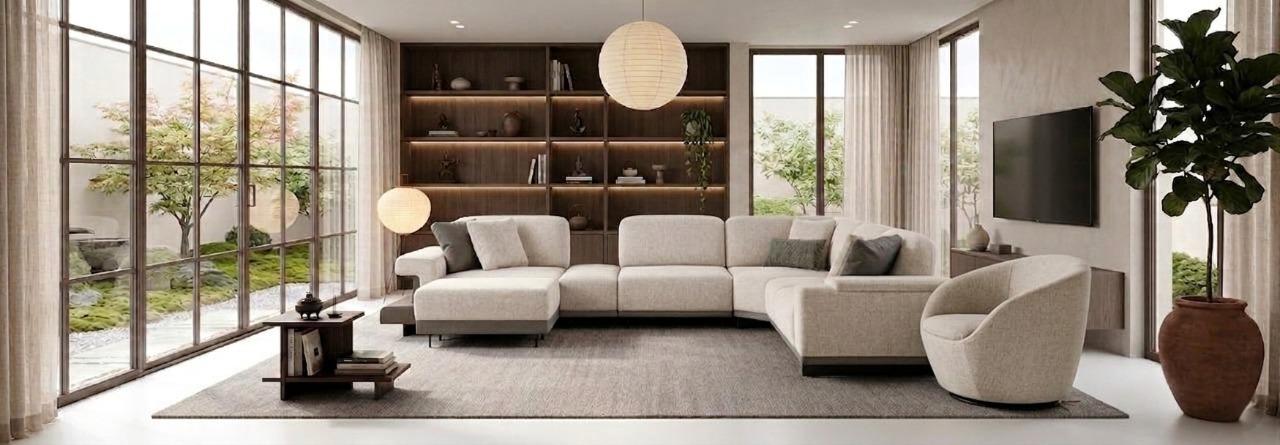 Modernes Designer Wohnzimmer Set L-Form Ecksofa Sessel Komplett