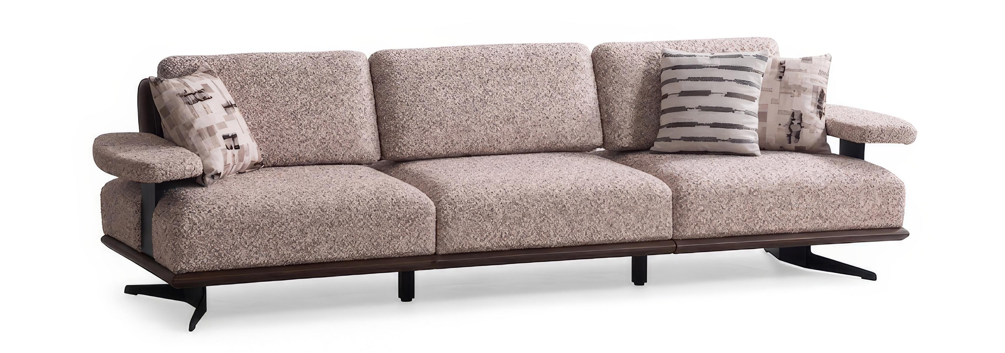 Sofa 4 Sitzer Modern Beige Edel Luxus Design Wohnzimmer Polster