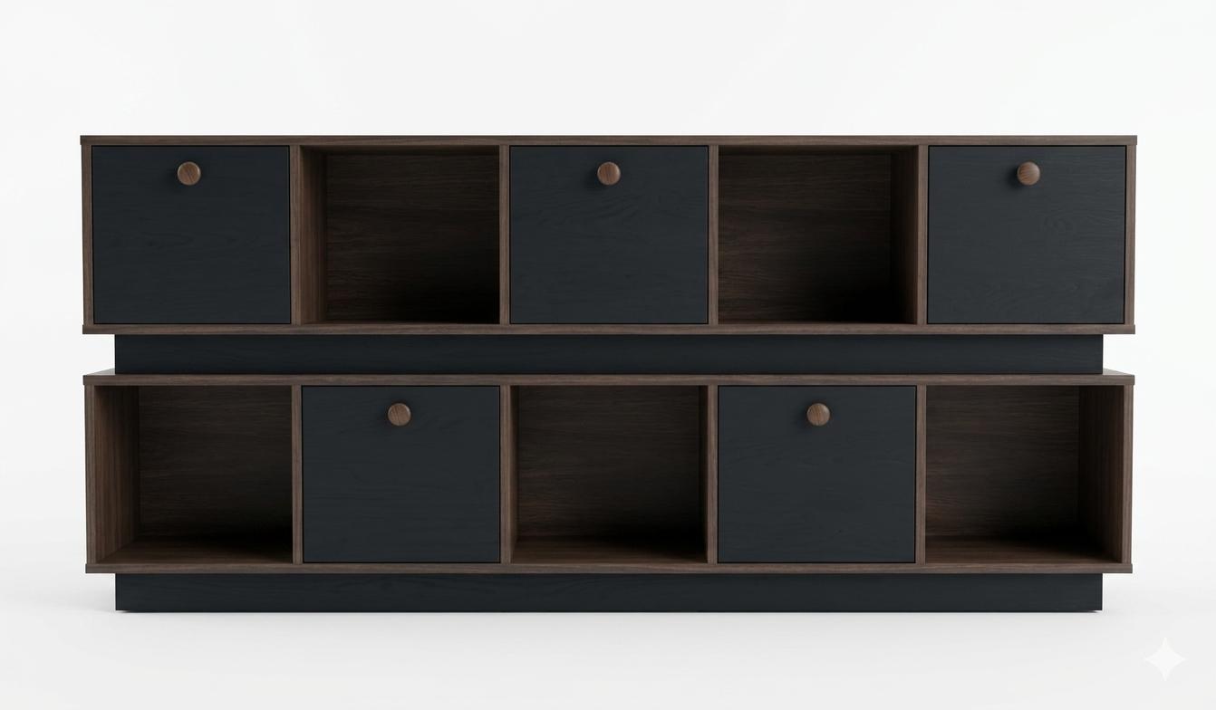 Brauner Schrank für das Arbeitszimmer Büroschrank Holzschrank moderner Stil