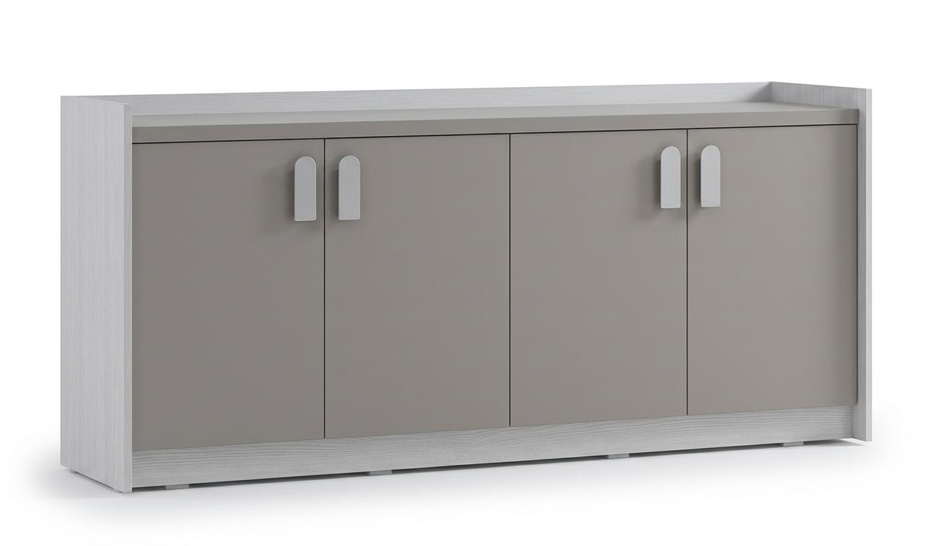 Grauer Büroschrank Designerschrank aus Holz stilvoller Schrank moderner