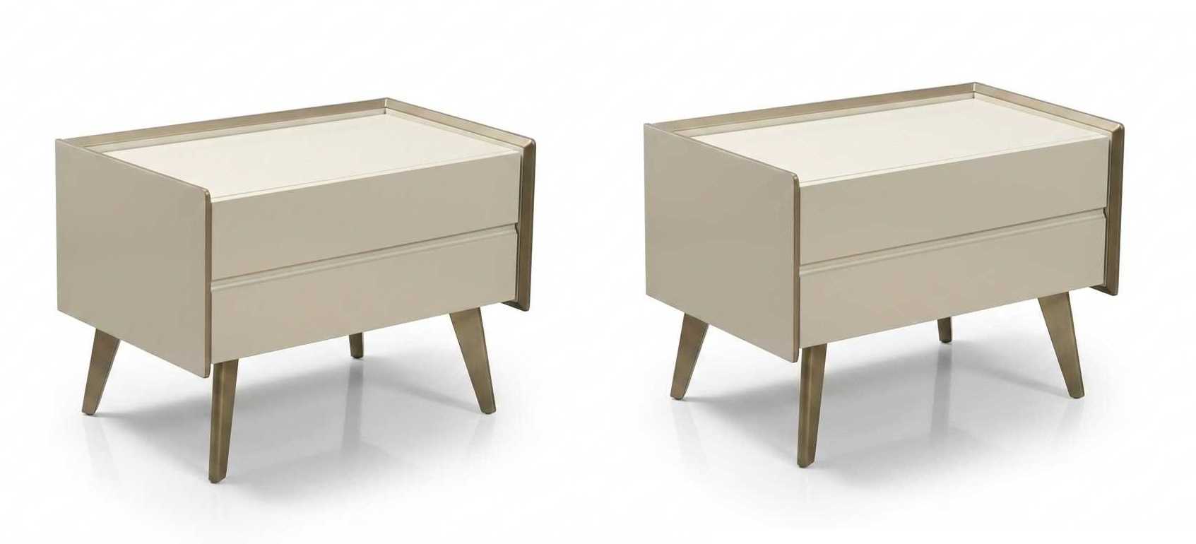 Nachttisch Beige Modern Luxus Nachttische Kommode Beistelltisch