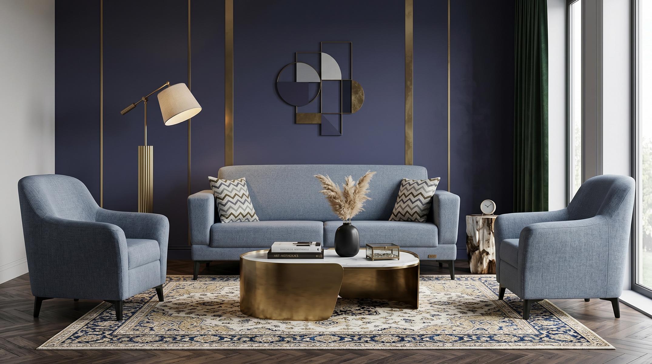 Stilvolles graues Sofaset 3+1+1-Sitzer-Sofas modern Wohnzimmer Designersofas