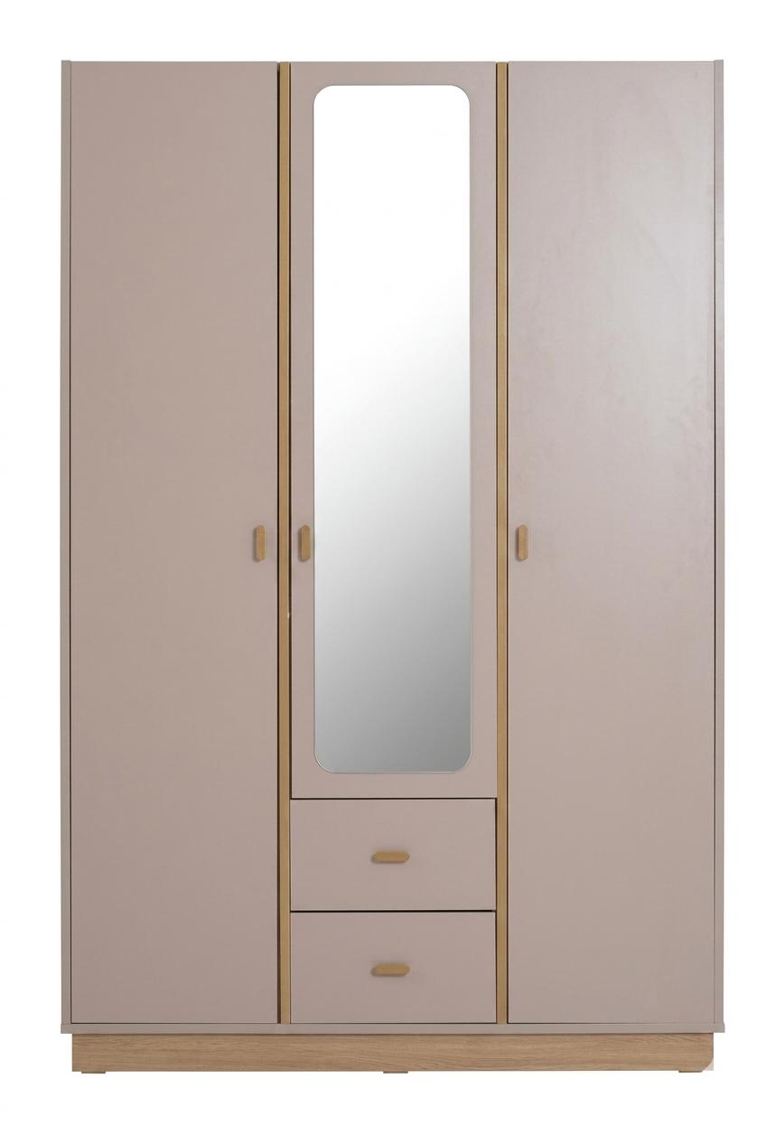Beiger Kleiderschrank Holzschrank 3 Türen Jugendzimmer Schlafzimmer modern