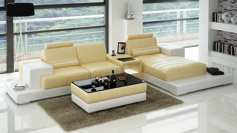 Ledersofa Couch Wohnlandschaft Ecksofa Eck Garnitur Design Modern Sofa L6004D