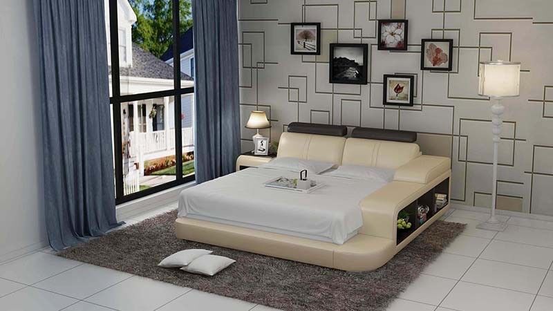 Bett Design Luxus Luxus Betten Leder Modernes Schlafzimmer LB8810
