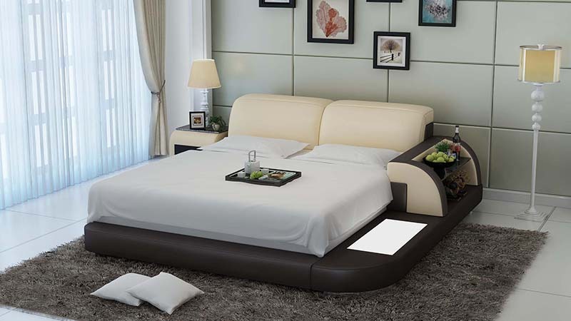 Bett Design Luxus Luxus Betten Leder Schlafzimmer 140/160/180 LB8812