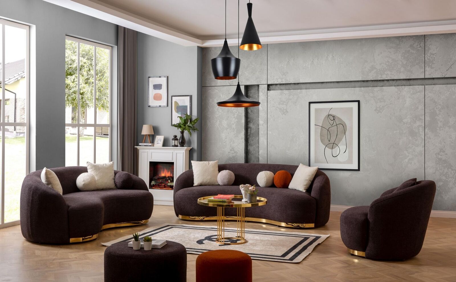 Stil Wohnzimmer Set Couchen Designer Sofagarnitur 4+3+1 Sitz Möbel