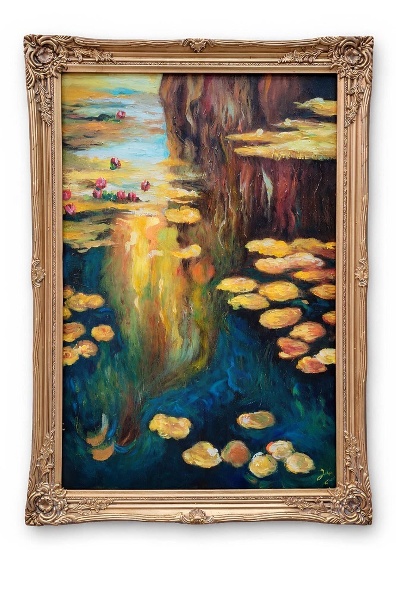 Fein gearbeitete Ölgemälde im zeitgenössischen Design Sofort