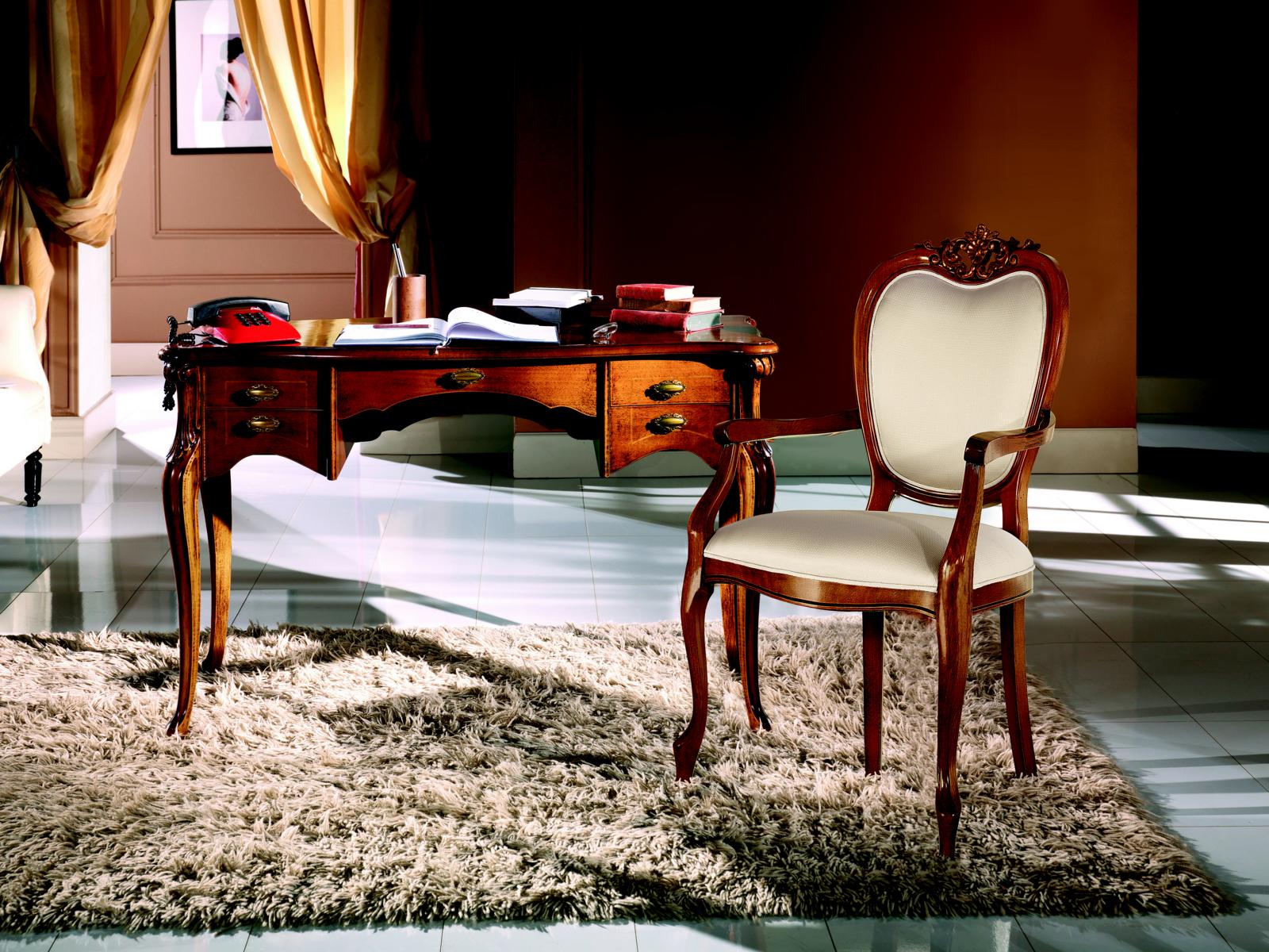 Holz Möbel Luxus Italienische Klassisches Schreibtisch Büromöbel Design Stil Barock Neu
