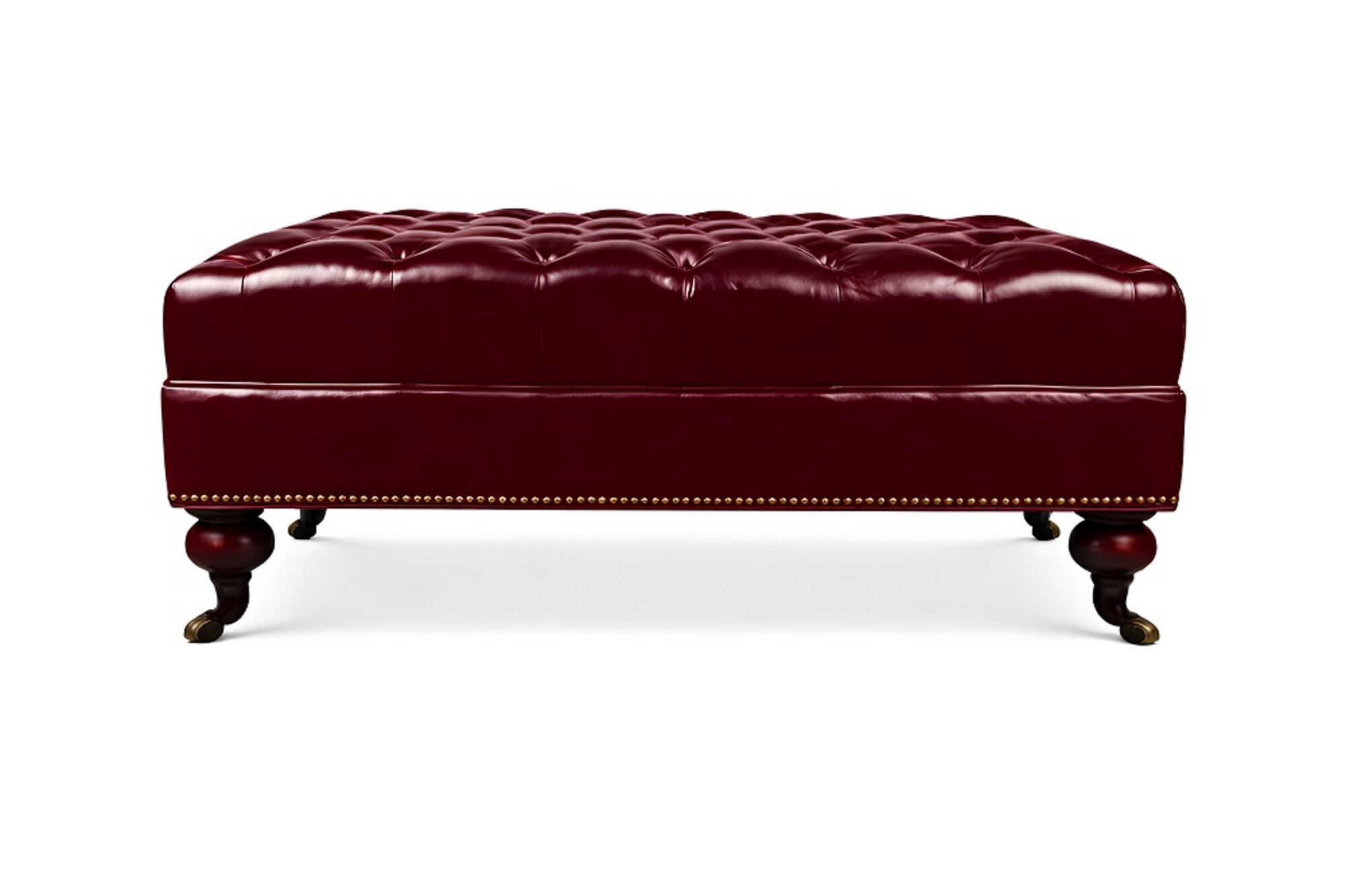 Designer Hocker Leder Luxuspolster Chesterfield Fußhocker Ottomane Sofort