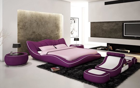 Modernes Design Bett XXL Betten Luxus Stil Doppel Hotel Leder 140 160 180x200cm J215