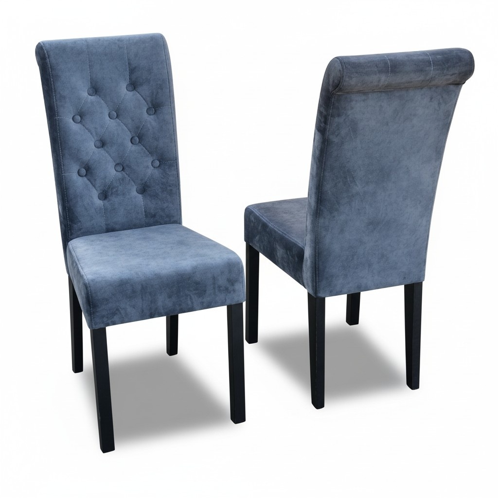 6x Chesterfield Stuhl Set Sitz Polster Garnitur Esszimmer Stühle Lehn Leder K11G