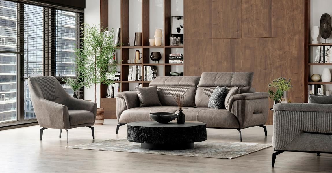 Komfortable Sofagarnitur mit 3+1 Sitzer für kleine und stilvolle Räume