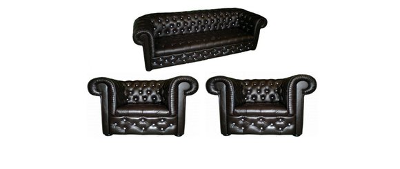 Chesterfield Sofagarnitur Couch Sofa Polster Garnitur Sofas 3+1+1 Polsterset