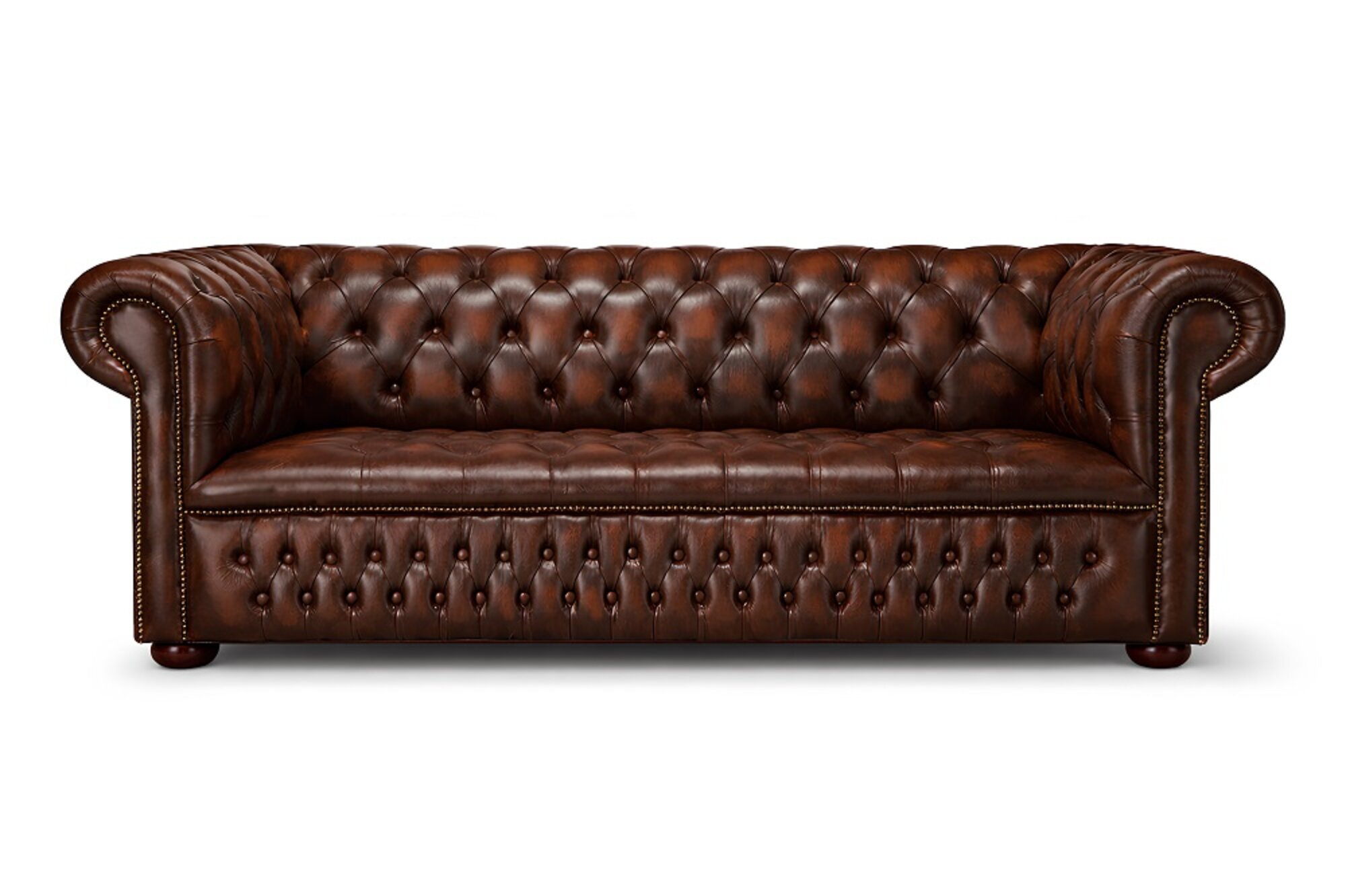 Chesterfield Polster Sofa Couch Designer Garnitur 3 Sitz 100% Leder Sofort
