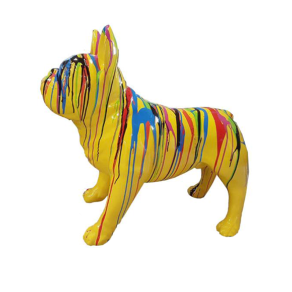 Abstrakte Figur Kunst Hund Skulptur Deko Design Statuen bunt Statue Garten