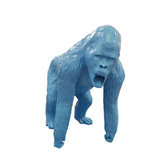 Abstrakte Blaue Figur Statue Gorilla Skulptur Deko Garten Design 130cm