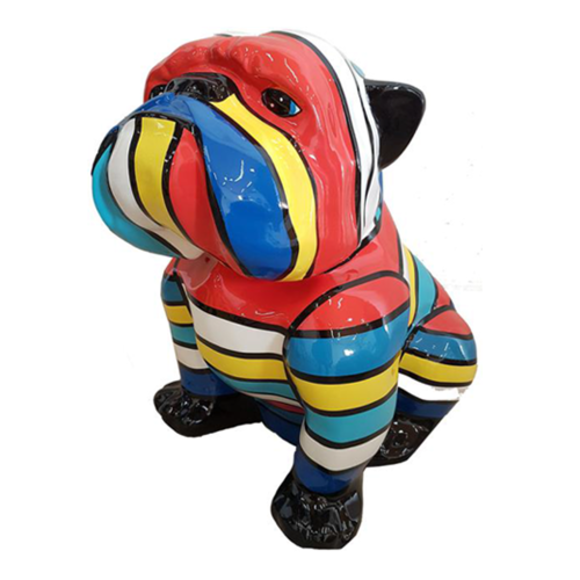 Abstrakte Figur Kunst Hund Skulptur Deko Design Statuen bunt Statue