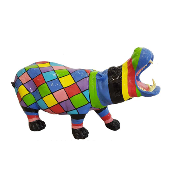 Design Dekoration Figur Nilpferd aus Kunststoff Garten Skulptur Statuen