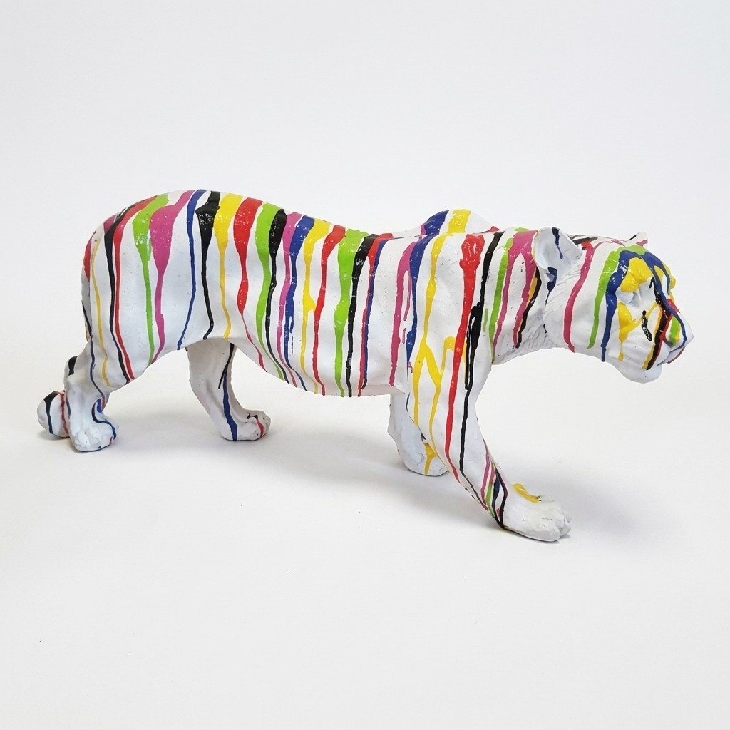 Abstrakt Tiger Figur Statue Skulptur Deko Garten Design Statuen Dekoration