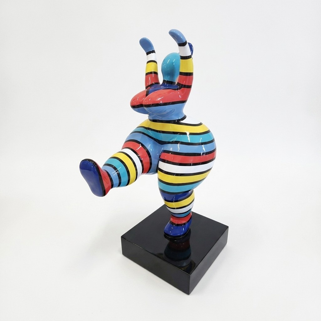 Abstrakte Designer Kunst 50cm Figur Statue Bunt Bemante Skulpturen