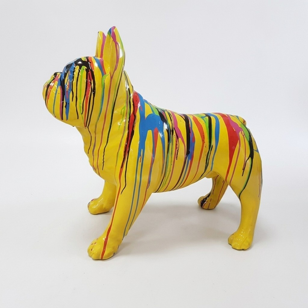 Abstrakte Figur Kunst Hund Skulptur Deko Design Statuen bunt Statue Garten