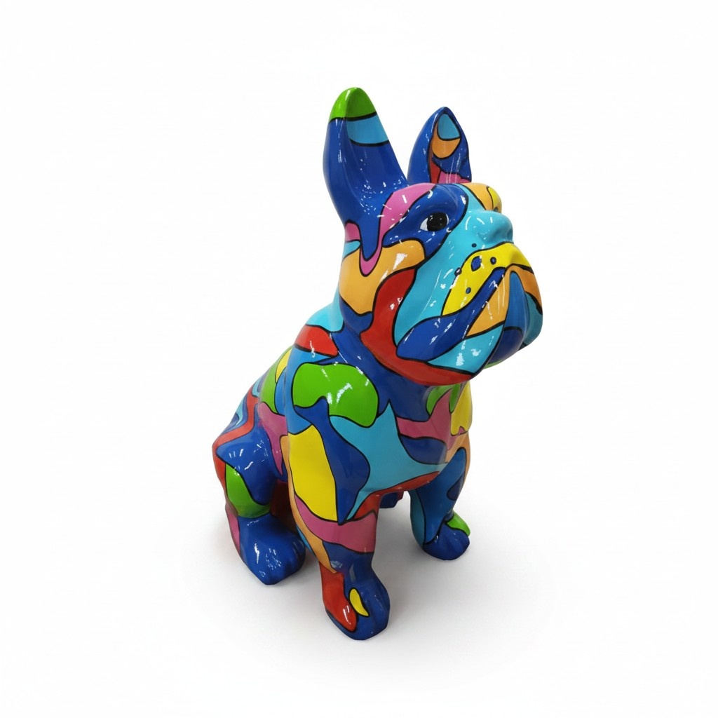 Abstrakte Figur Statue Design Skulptur Deko Bunter Hund Statuen Dekoration