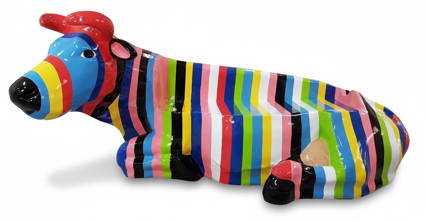 Abstrakte Figur Statue Design Skulptur Dekoration 98 cm Kuh Außen Innen