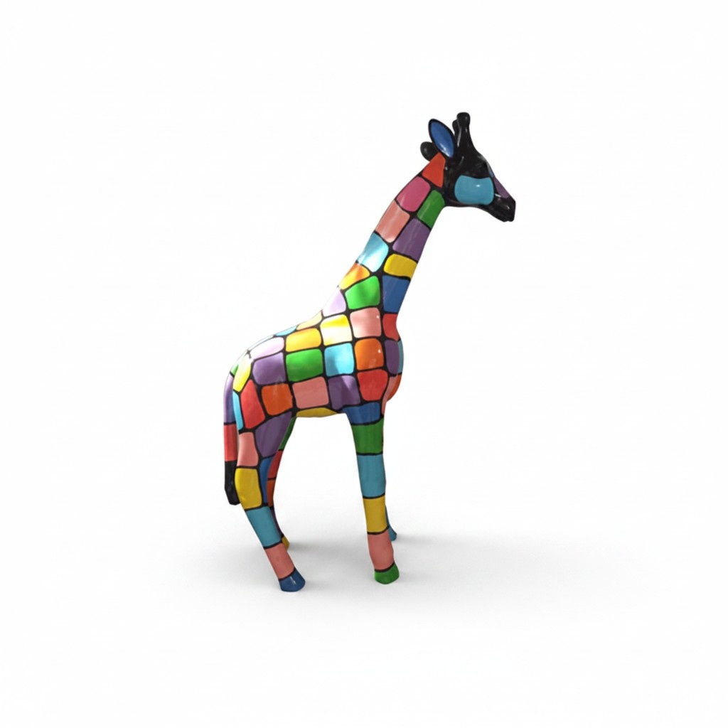 Abstrakte Figur Statue Giraffe Skulptur Deko Garten Design Statue XXL Zoo