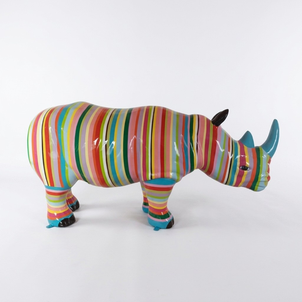 Abstrakte Figur Statue Nashorn Skulptur Deko Garten Design 175cm Neu